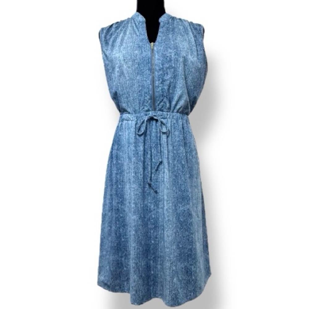 Robert Louis A-Line Blue Dress with Adjustable Waist Size Medium RN#: 87348